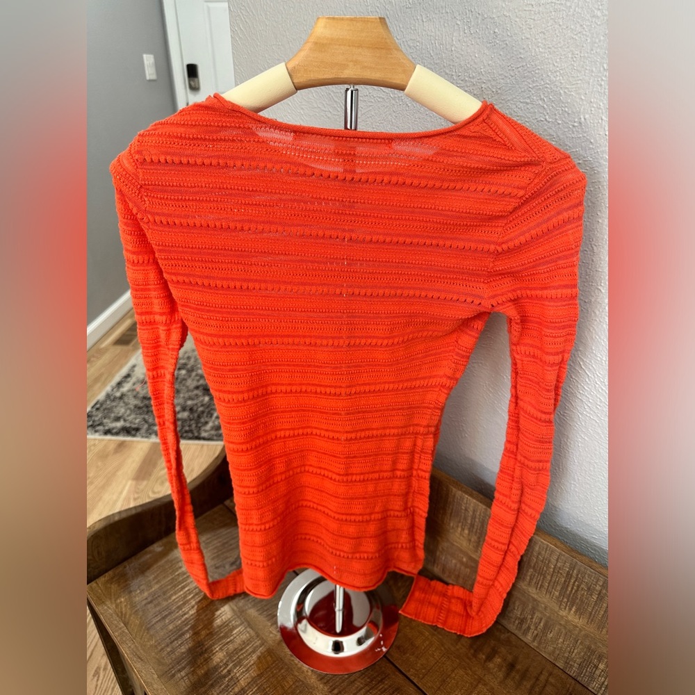 Rachel Rachel Roy Orange Sheer Top - Picture 2 of 5